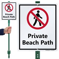 Private Beach Path LawnBoss Sign