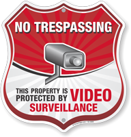 Property Protected By Video Surveillance Shield Sign