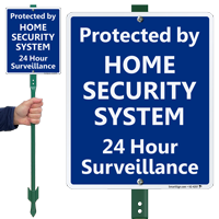 Protected By Home Security System LawnBoss Sign