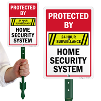 Protected by Home Security System Sign Kit For Yard