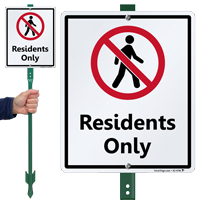 Residents Only LawnBoss Sign