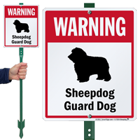 Warning Sheepdog Guard Dog LawnBoss™ Signs