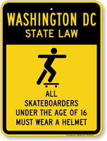 Skateboard Law Sign For Washington DC