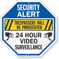 Trespassers Prosecuted Video Surveillance Security Sign