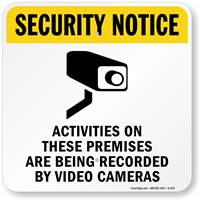 Activities Recorded Video Cameras Sign