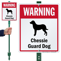 Warning Chessie Guard Dog LawnBoss Sign