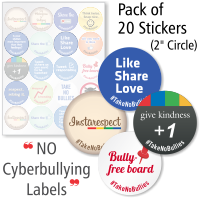 No Cyberbullying Labels Sheet, Set Of 20 Stickers