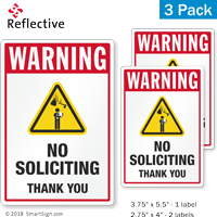 No Soliciting Thank You Security Warning Label Set