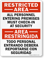 All Personnel Must Check In Bilingual Sign