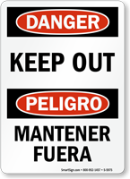 Bilingual Keep Out Sign