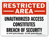 Restricted Area, Breach Of Security Marsec Sign