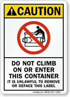 Do Not Climb Container Sign