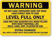 Do Not Overload Container Top Edge Warning Sign