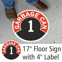 Garbage Can 1 to 10 Floor Sign & Label Kit