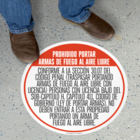 Texas 30.07 Open Carry Prohibited Floor Sign, Spanish