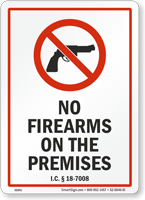 Idaho Firearms And Weapons Law Sign