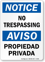 Sigo Signs – Video Surveillance No Trespassing Sign – Bilingual English & Spanish