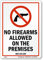Oregon Firearms And Weapons Law Sign