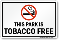 This Park Is Tobacco Free Sign With Symbol
