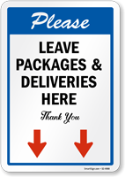 Please Leave All Packages And Deliveries Here – Metal Park Safety Sign, Made In UK