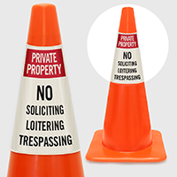 Private Property No Soliciting  Trespassing Cone Collar