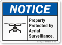 Property Protected By Aerial Surveillance Drone Sign