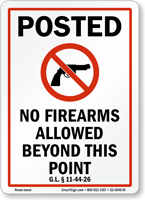 Rhode Island Firearms And Weapons Law Sign