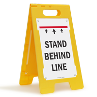 Stand Behind Line FloorBoss Sign