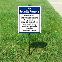 Individuals May Be Subject To Search LawnBoss Sign