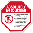Bilingual Designer No Proselytizing No Soliciting Sign, SKU: K-7405