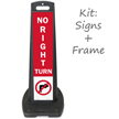 No Right Turn with Arrow Portable Kit