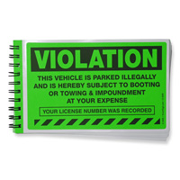 Violation Vehicle Parked Illegally Booting Sticker