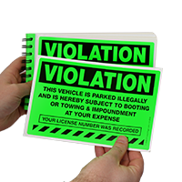 Violation Vehicle Parked Illegally Booting Sticker