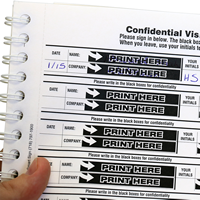 Two-part Visitor Sign-In and Sign-Out Book