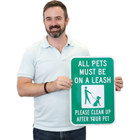 All Pets Leash Clean Signs