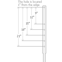 14 in. cast iron base stand with a 48 in. tall post