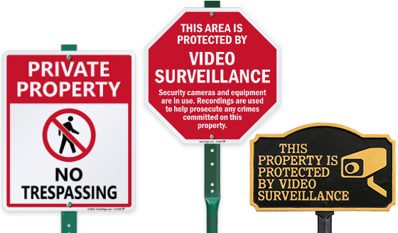 Security Lawn Signs with Stakes